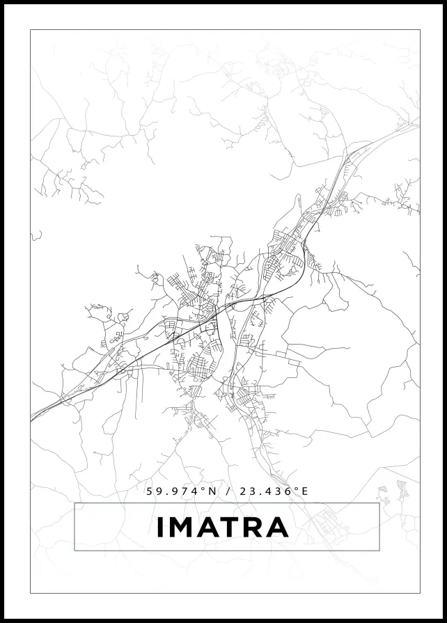 Kort - Imatra - Hvid Plakat