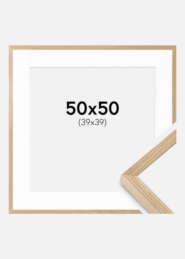 Ramme Soul Oak Veneer 50x50 cm - Passepartout Hvid 40x40 cm