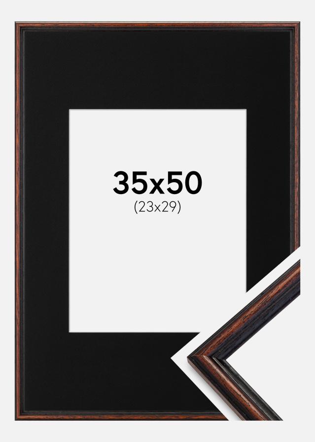 Ramme Horndal Valnød 35x50 cm - Passepartout Sort 24x30 cm