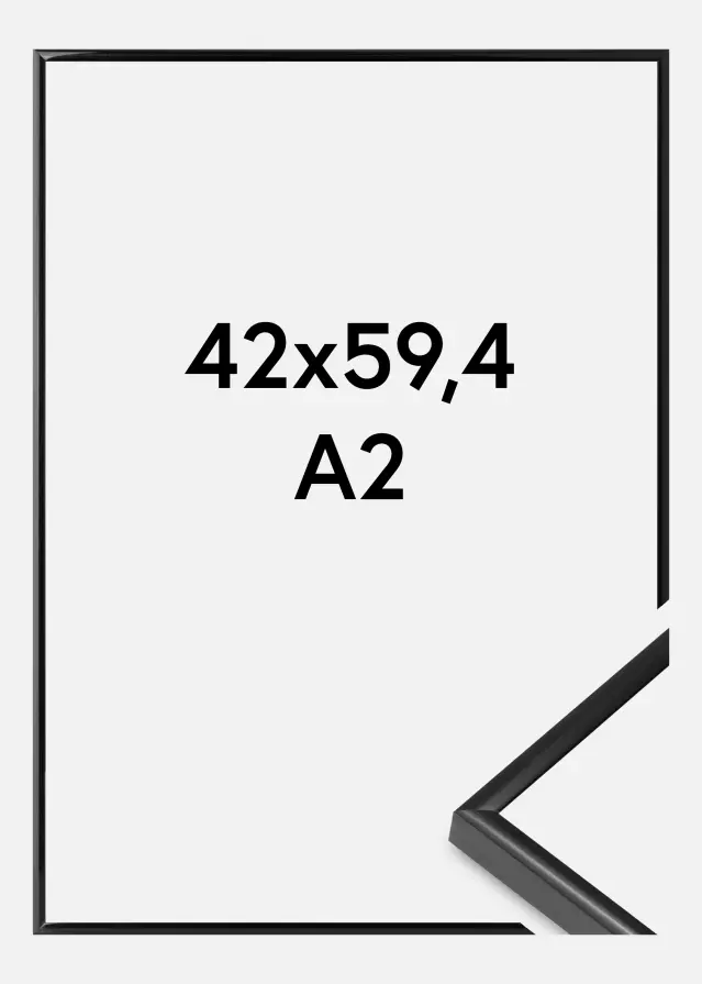 Ramme BGA Modern Style Akrylglas Sort 42x59,4 cm (A2)