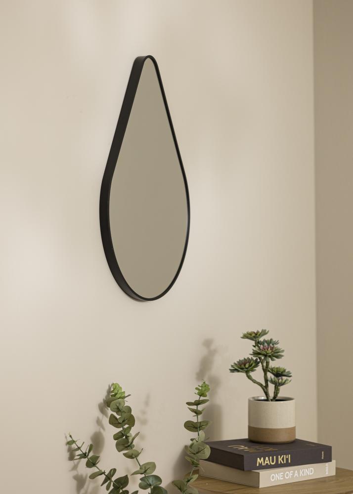 Spejl Water Drop Sort 51x71 cm