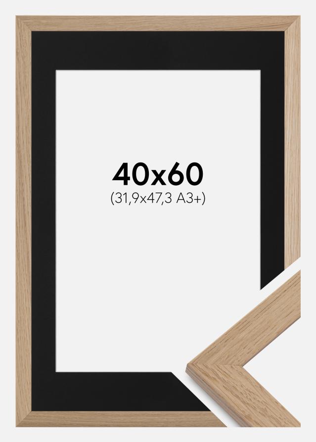 Ramme Trendline Eg 40x60 cm - Passepartout Sort 32,9x48,3 cm (A3+)