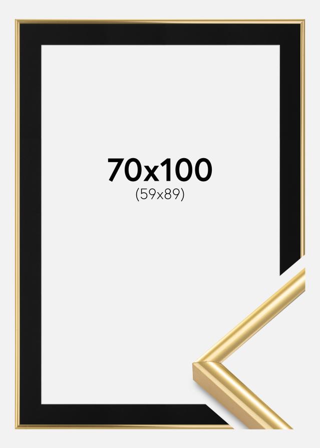 Ramme Victoria Guld 70x100 cm - Passepartout Sort 60x90 cm