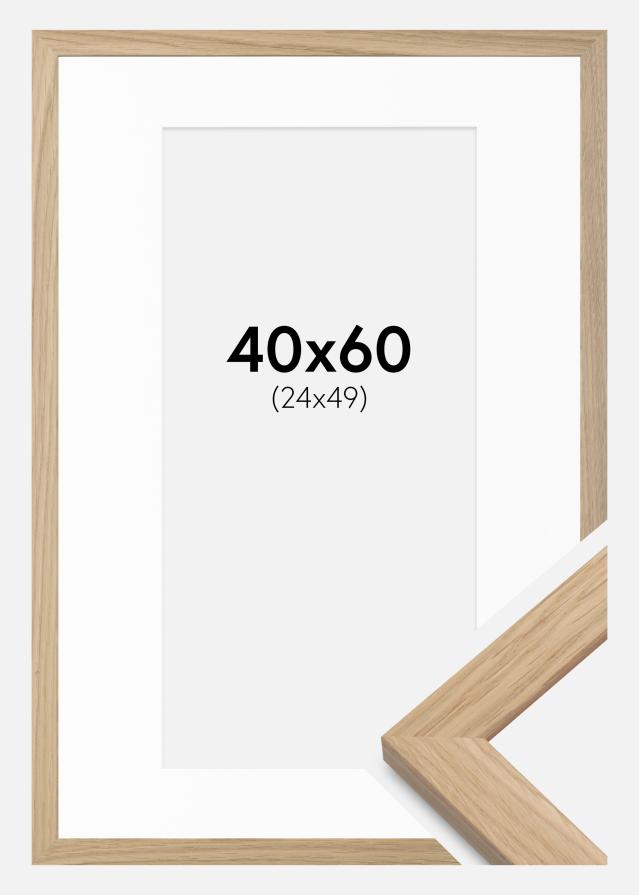 Ramme Oak Wood 40x60 cm - Passepartout Hvid 25x50 cm