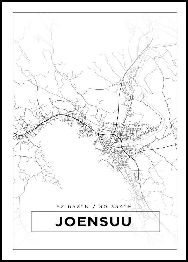 Kort - Joensuu - Hvid Plakat