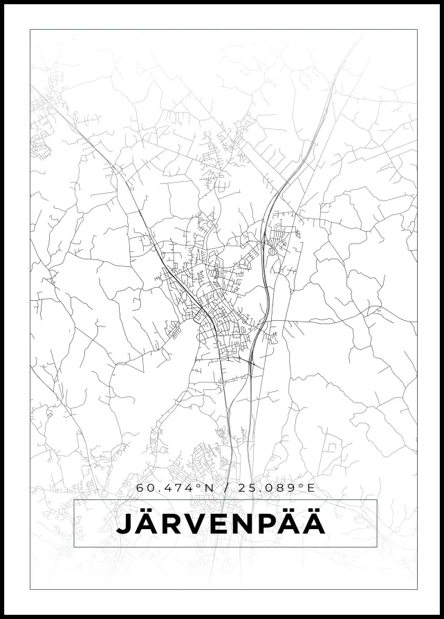 Kort - Järvenpää - Hvid Plakat