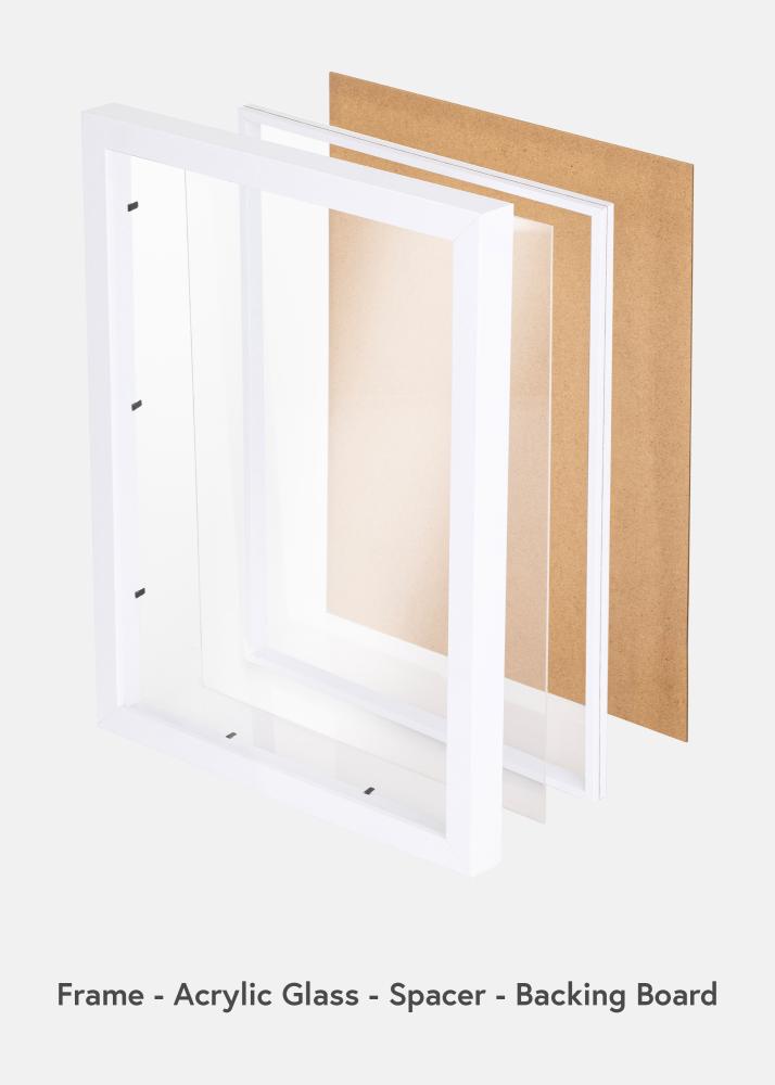 BGA Boksramme Akrylglas Hvid 40x60 cm