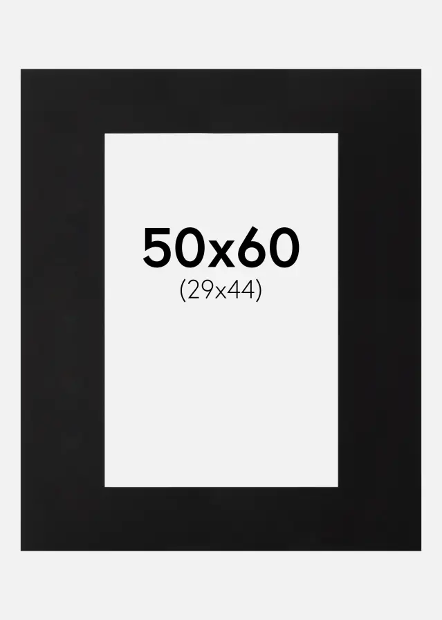 Passepartout Sort (Sort kerne) 50x60 cm (29x44)