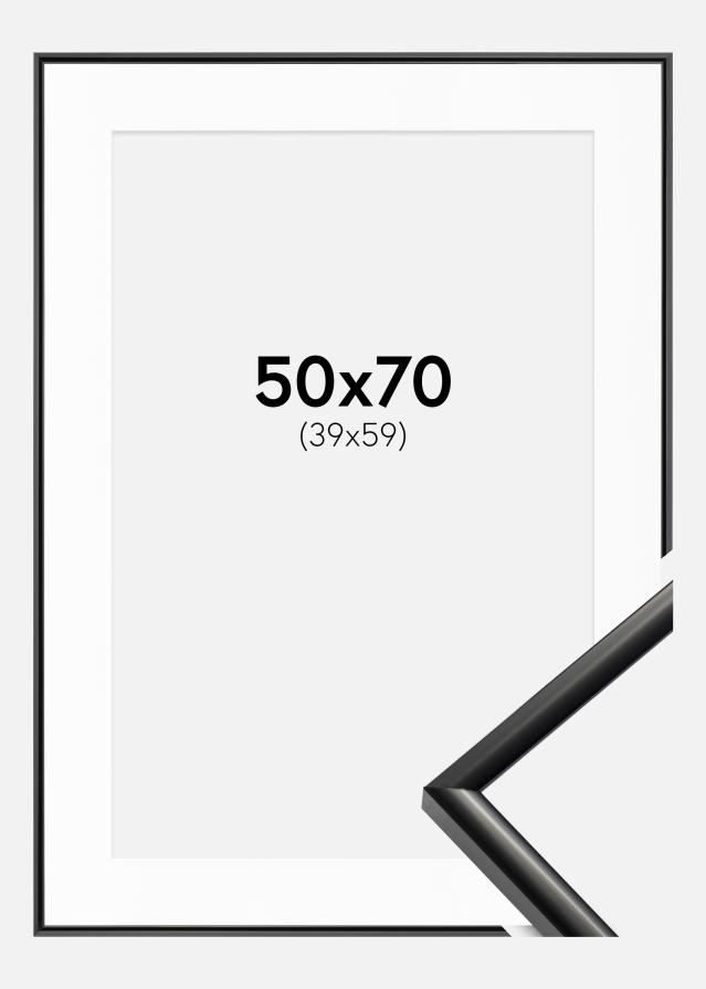 Ramme New Lifestyle Sort 50x70 cm - Passepartout Hvid 40x60 cm