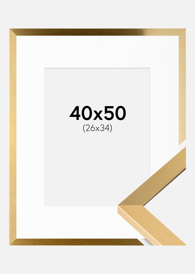 Ramme Selection Guld 40x50 cm - Passepartout Hvid 27x35 cm