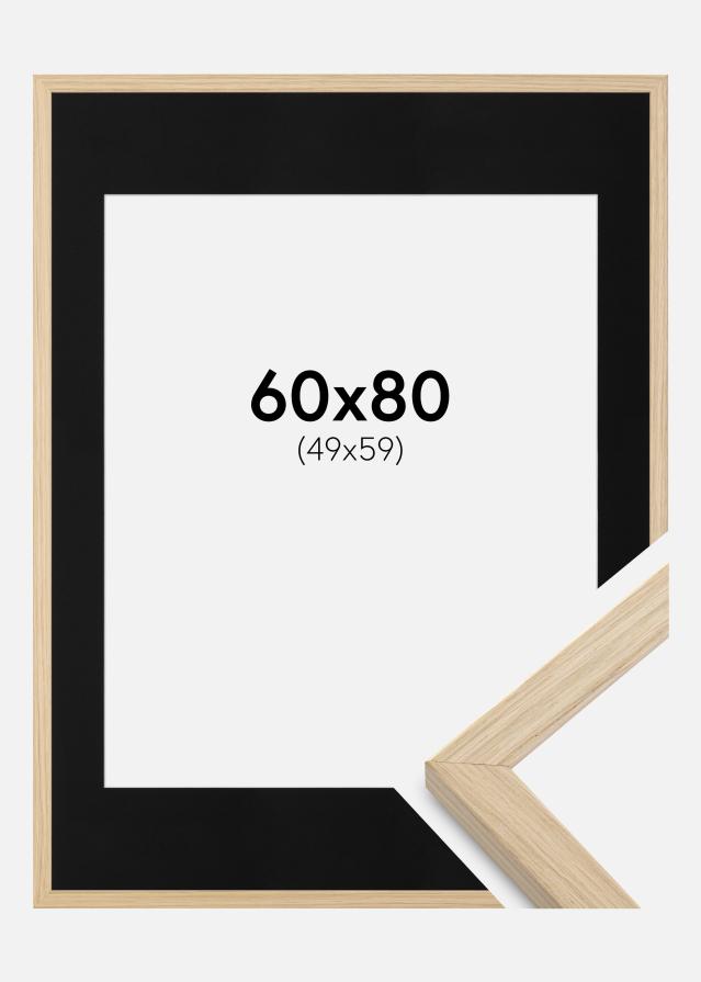 Ramme Grimsåker Eg 60x80 cm - Passepartout Sort 50x60 cm