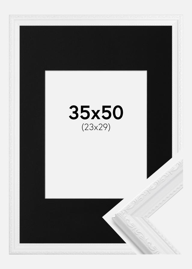 Ramme Abisko Hvid 35x50 cm - Passepartout Sort 24x30 cm