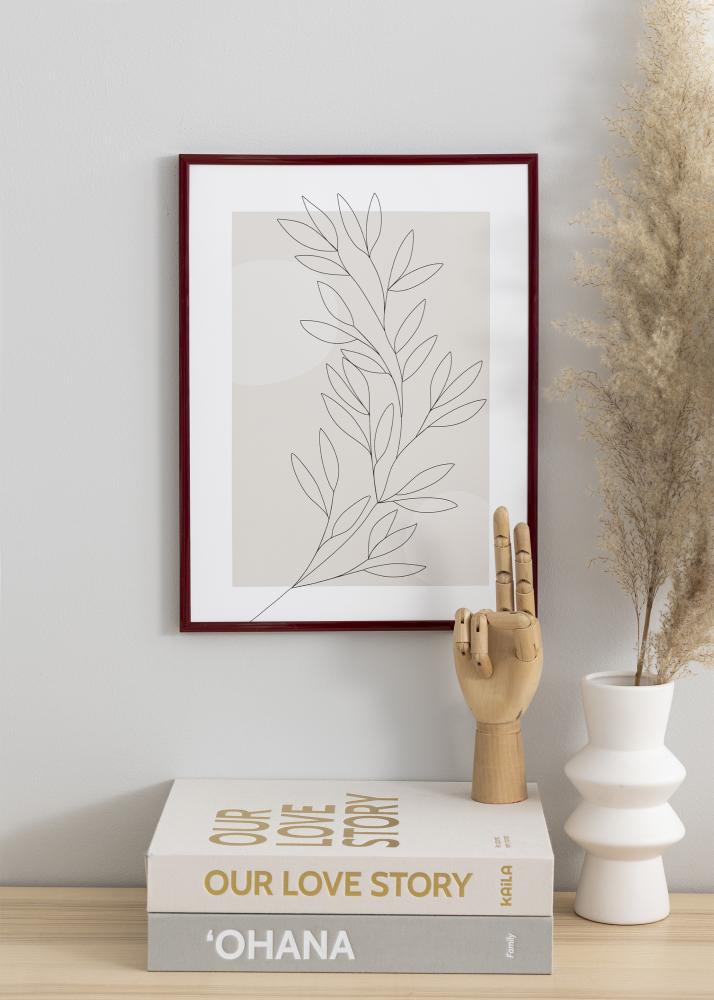 Ramme New Lifestyle Mørkerød 70x100 cm - Passepartout Sort 62x85 cm
