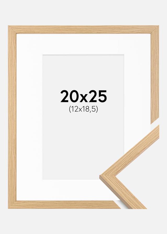 Ramme Galant Eg 20x25 cm - Passepartout Hvid 13x19,5 cm