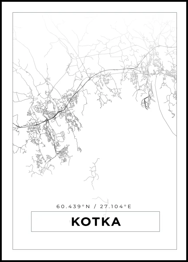 Kort - Kotka - Hvid Plakat