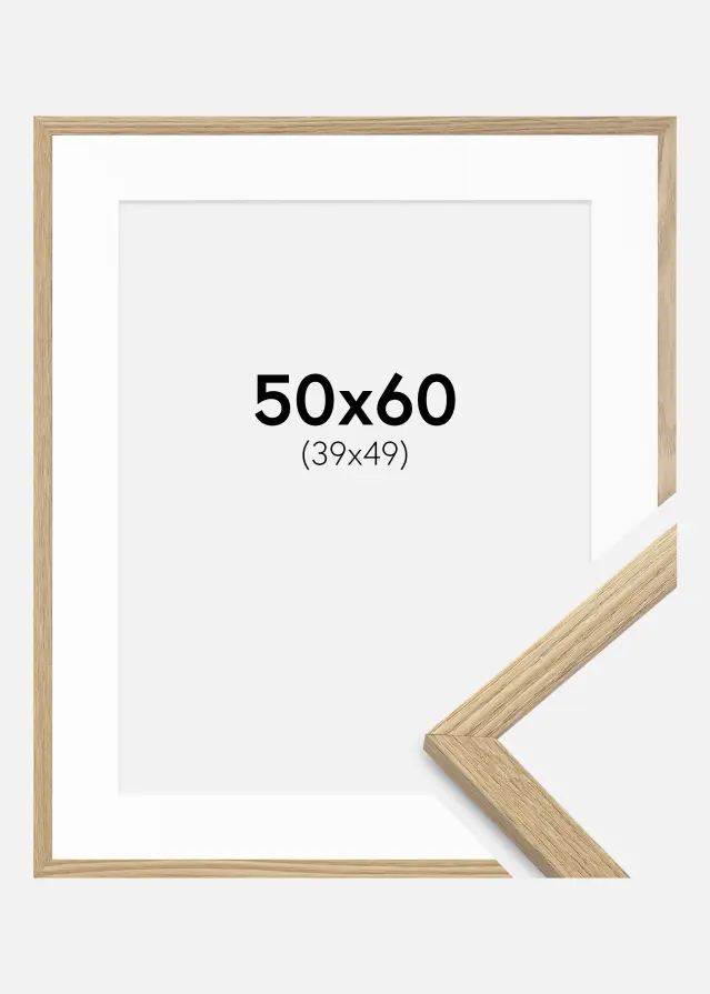 Ramme Trendy Eg 50x60 cm - Passepartout Hvid 40x50 cm