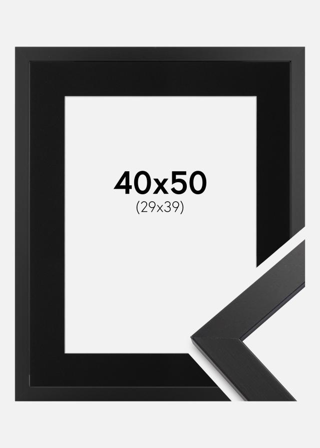 Ramme Black Wood 40x50 cm - Passepartout Sort 30x40 cm