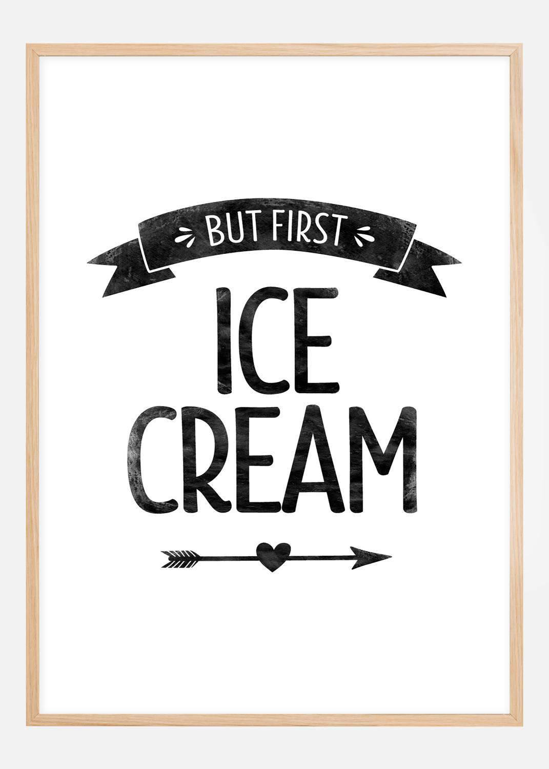Product Image for But first ice cream Retro Plakat (21x29.7 cm (A4))
