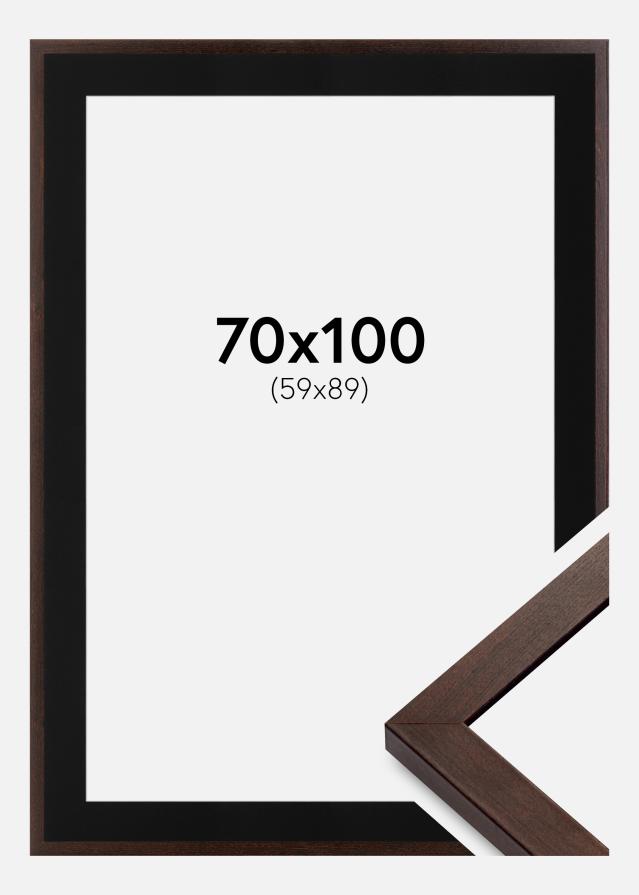 Ramme Selection Valnød 70x100 cm - Passepartout Sort 60x90 cm