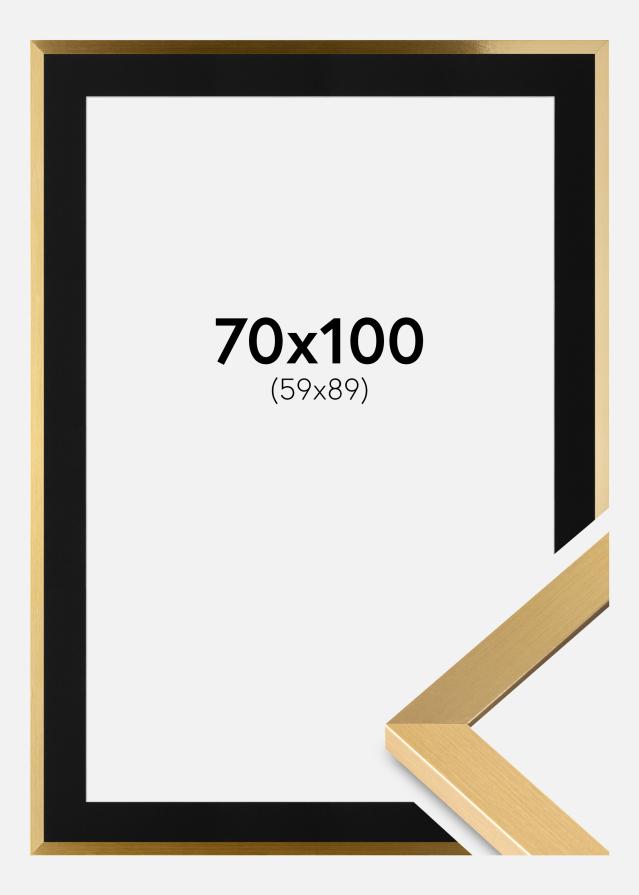 Ramme Selection Guld 70x100 cm - Passepartout Sort 60x90 cm