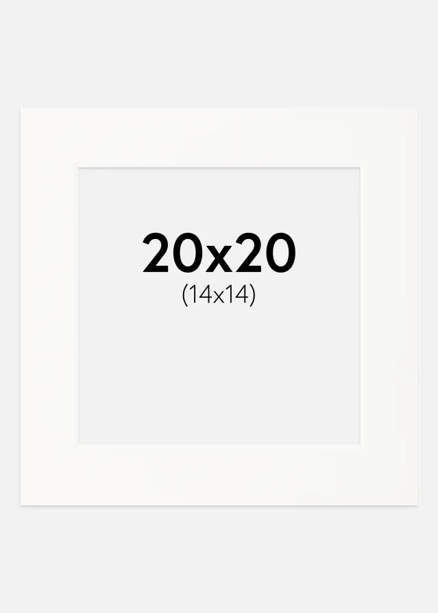 Passepartout Offwhite (Hvid kerne) 20x20 cm (14x14)