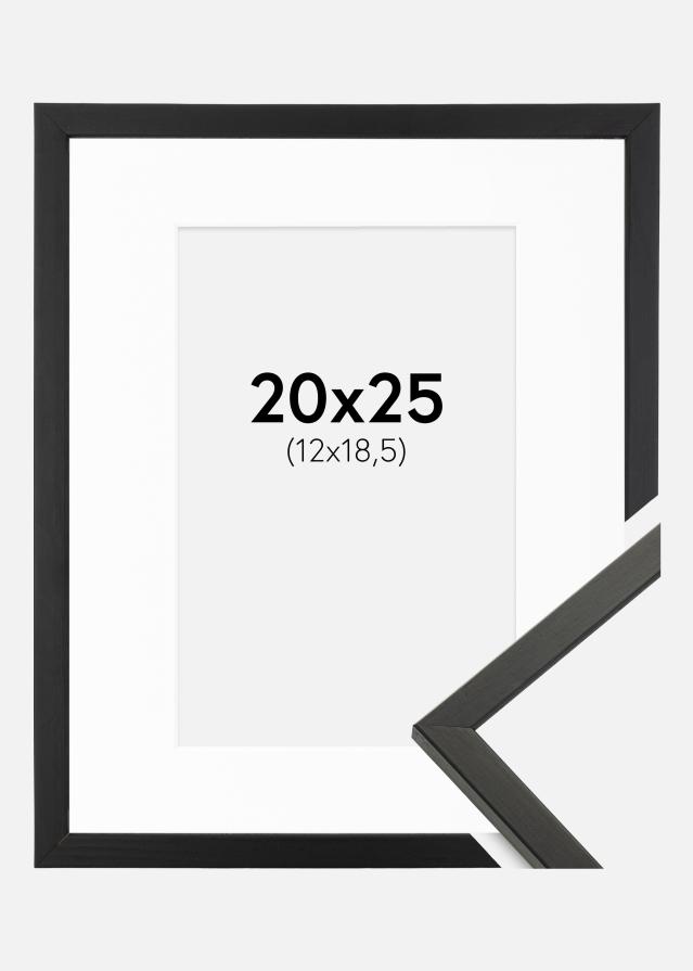 Ramme Galant Sort 20x25 cm - Passepartout Hvid 13x19,5 cm