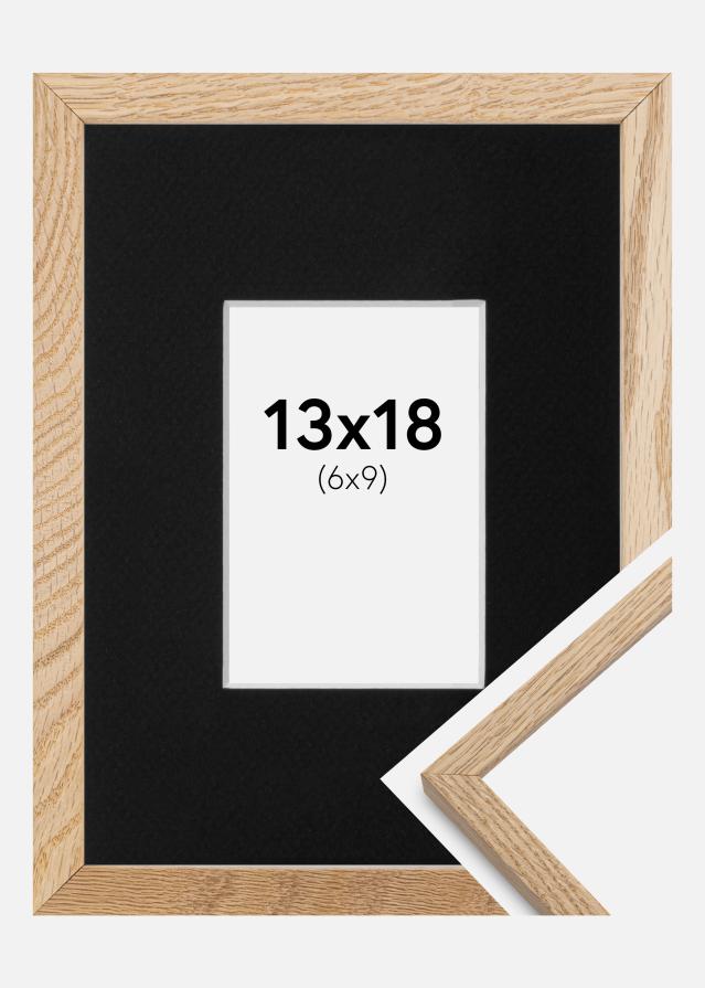Ramme Oslo Eg 13x18 cm - Passepartout Sort 7x10 cm
