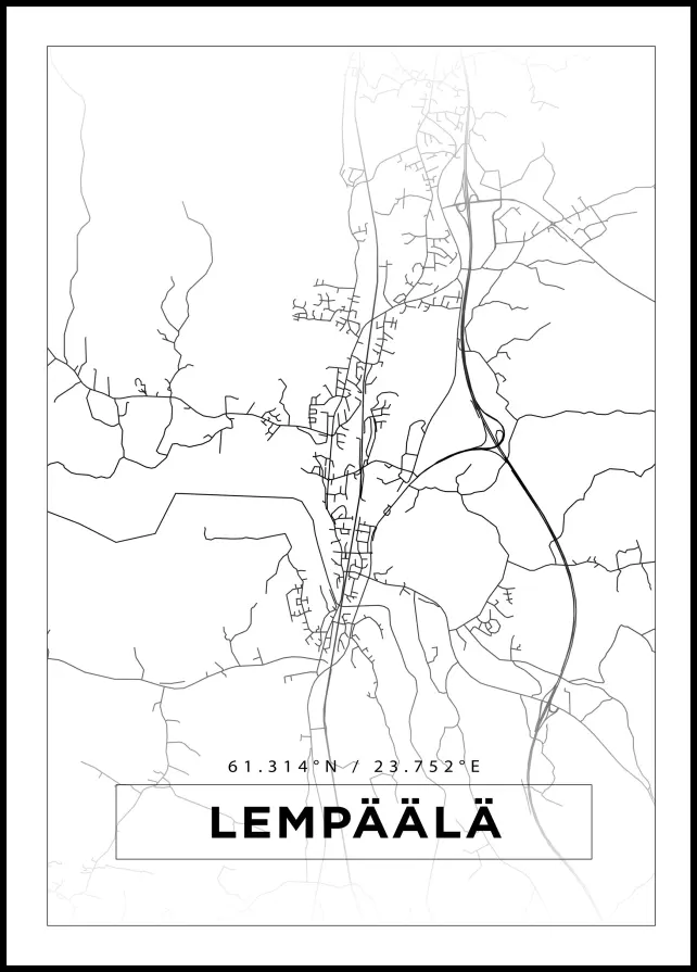 Kort - Lempäälä - Hvid Plakat
