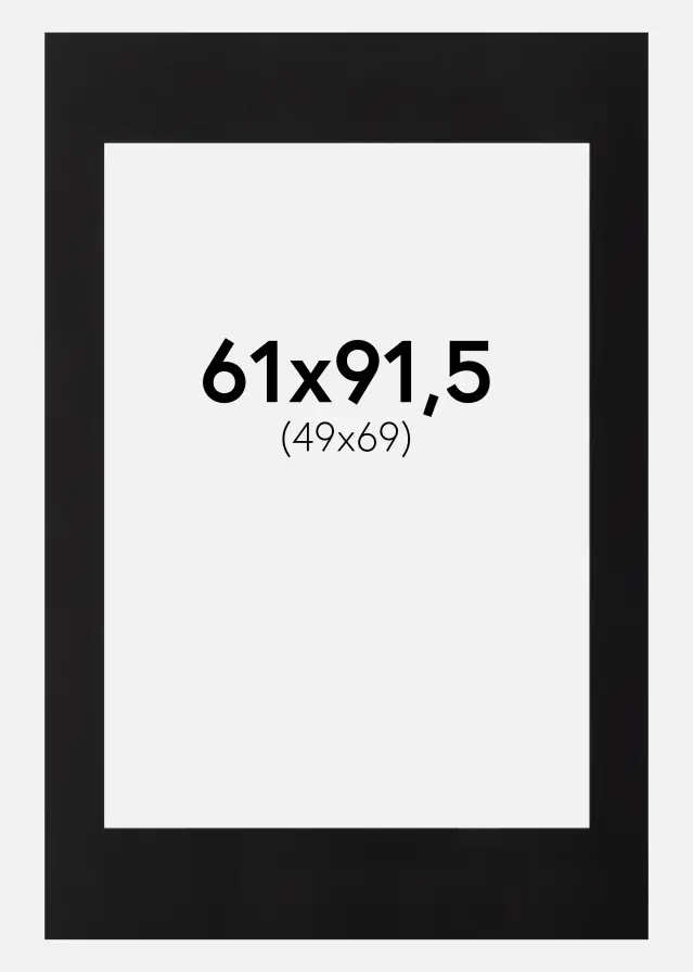 Passepartout Sort (Sort kerne) 61x91,5 cm (49x69)
