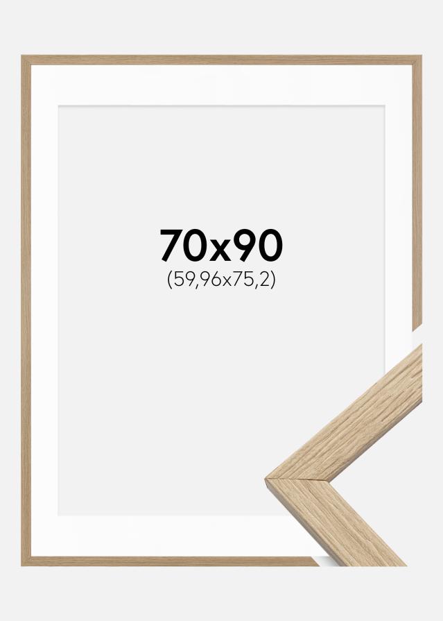 Ramme Stilren Eg 70x90 cm - Passepartout Hvid 24x30 inches