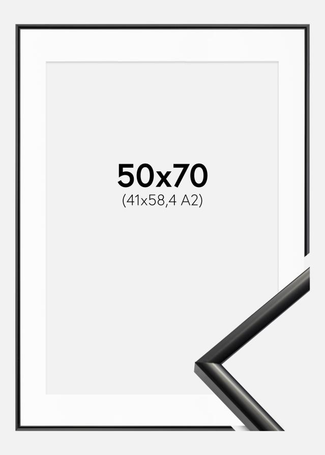 Ramme New Lifestyle Sort 50x70 cm - Passepartout Hvid 42x59,4 cm (A2)