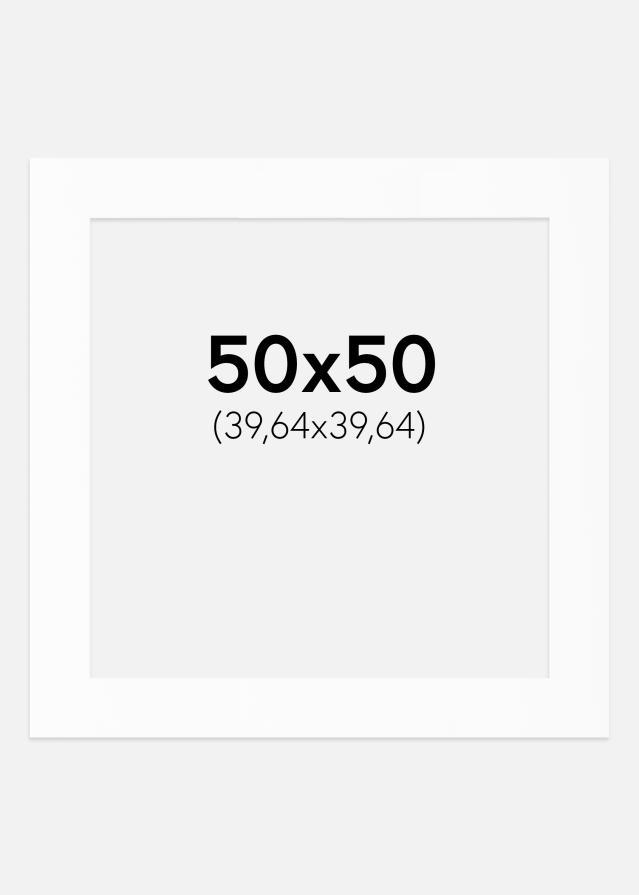 Passepartout Hvid Standard (Hvid kerne) 50x50 cm (39,64x39,64)