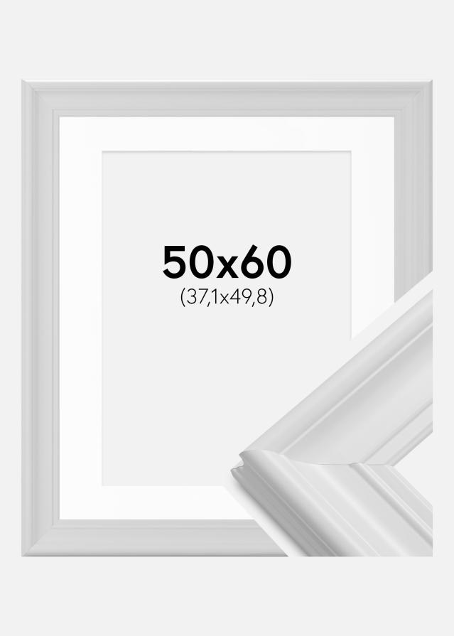 Ramme Mora Premium Hvid 50x60 cm - Passepartout Hvid 15x20 inches