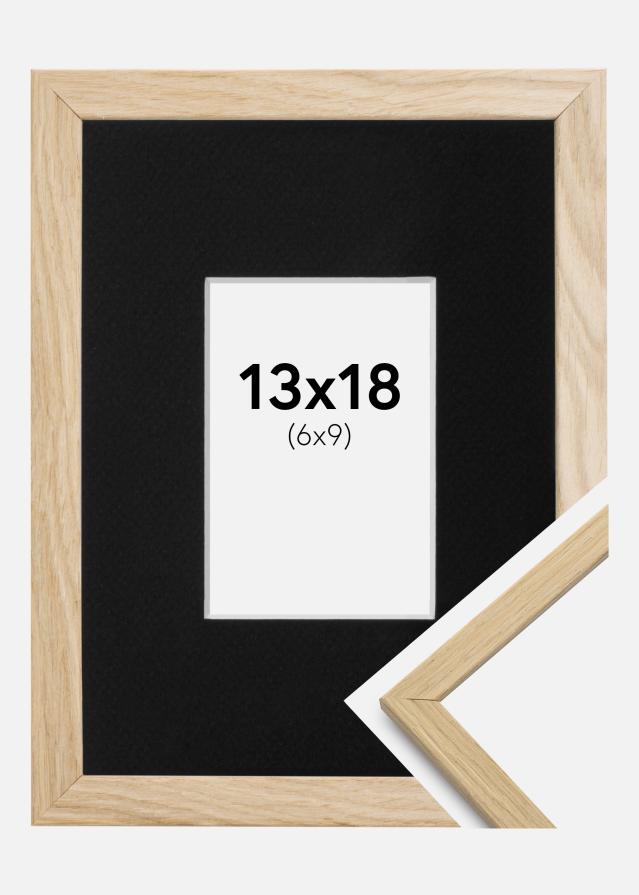 Ramme Edsbyn Eg 13x18 cm - Passepartout Sort 7x10 cm