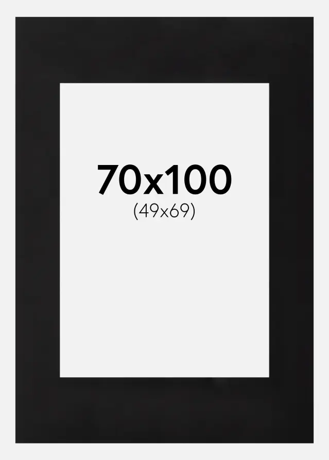 Passepartout Sort (Sort kerne) 70x100 cm (49x69)