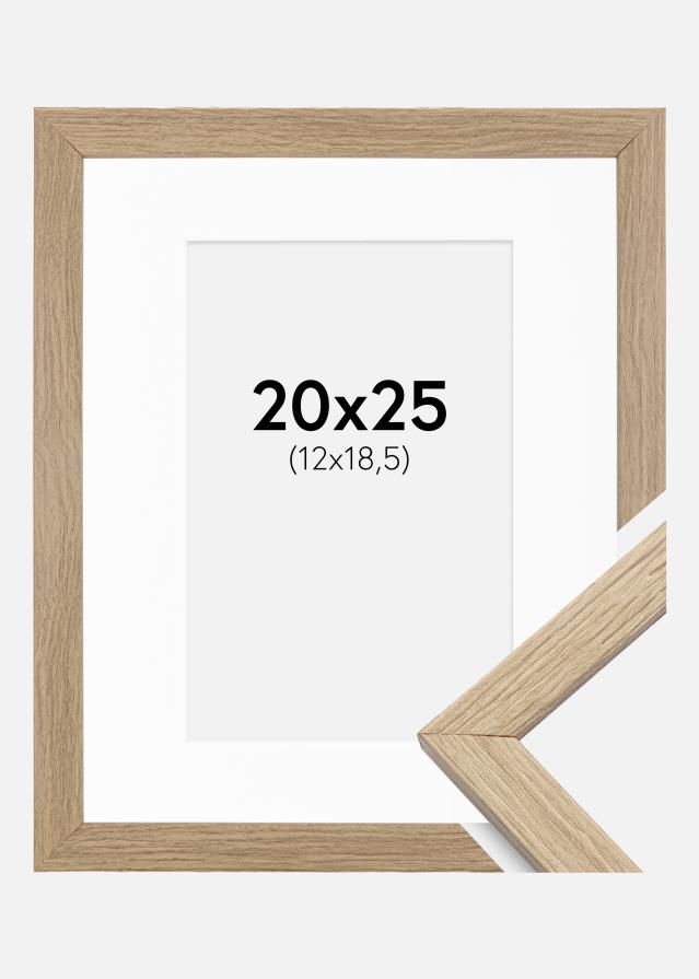 Ramme Stilren Eg 20x25 cm - Passepartout Hvid 13x19,5 cm