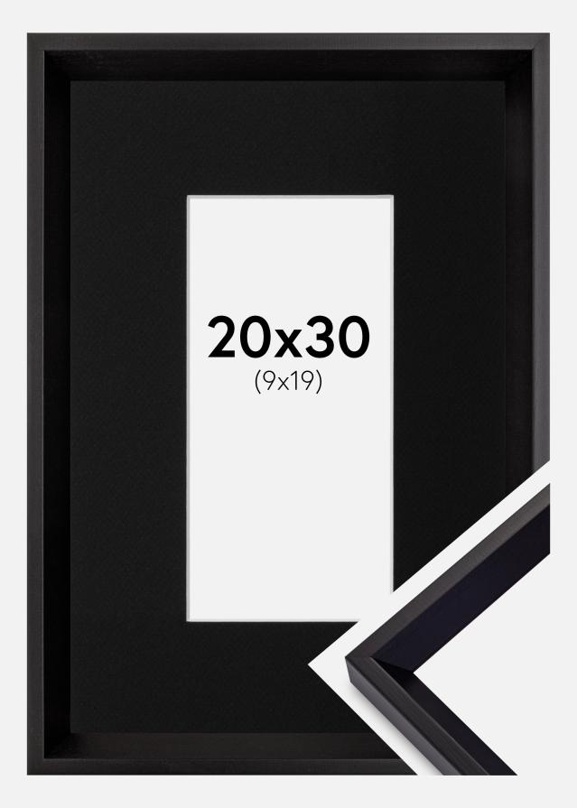 Ramme Globe Sort 20x30 cm - Passepartout Sort 10x20 cm