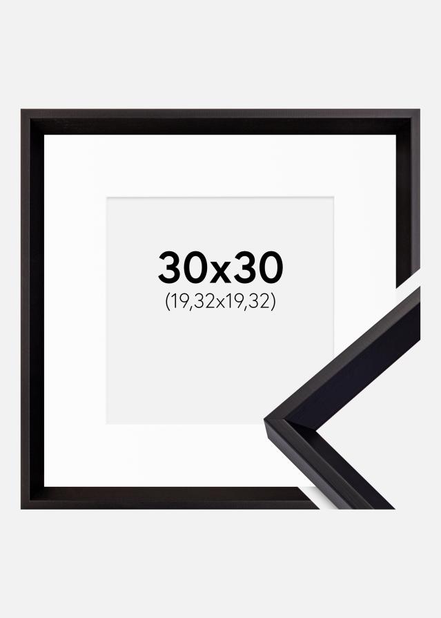 Ramme Globe Sort 30x30 cm - Passepartout Hvid 8x8 inches