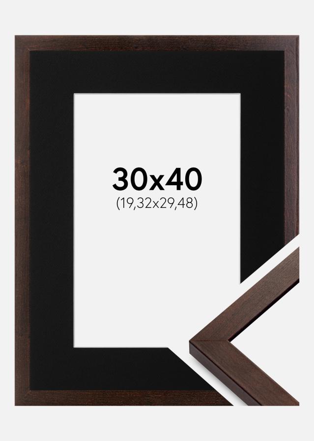 Ramme Selection Valnød 30x40 cm - Passepartout Sort 8x12 inches