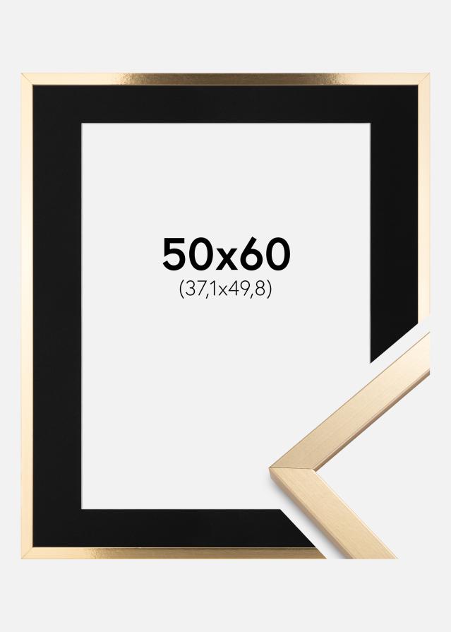 Ramme Trendy Guld 50x60 cm - Passepartout Sort 15x20 inches