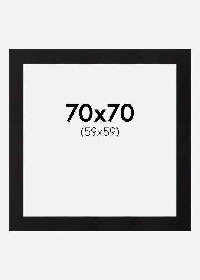 Passepartout Sort (Sort kerne) 70x70 cm (59x59)