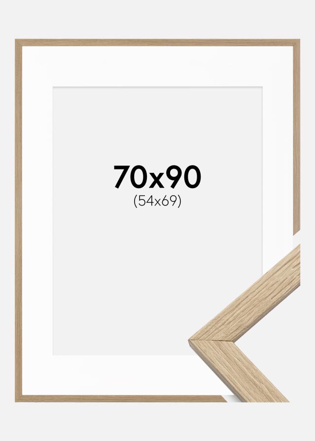 Ramme Stilren Eg 70x90 cm - Passepartout Hvid 55x70 cm