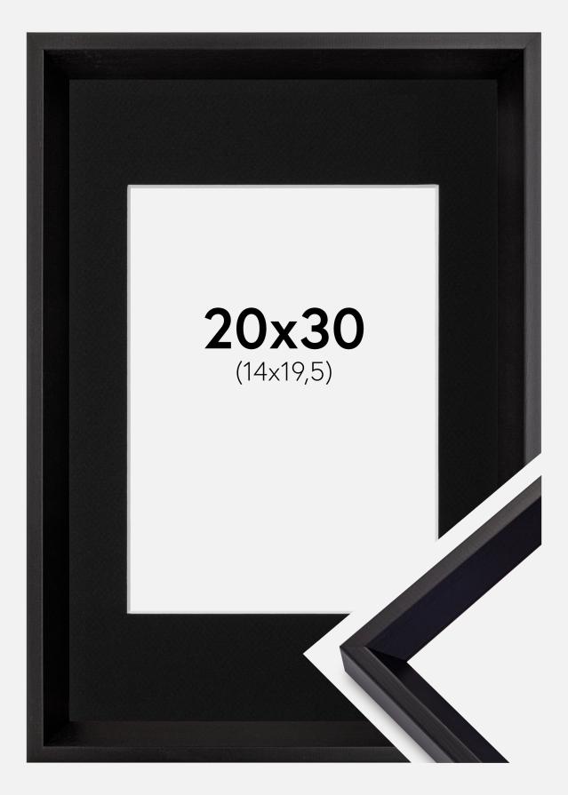 Ramme Globe Sort 20x30 cm - Passepartout Sort 15x21 cm (A5)