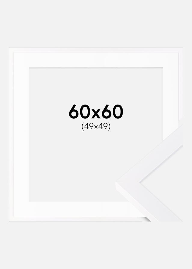 Ramme Selection Hvid 60x60 cm - Passepartout Hvid 50x50 cm