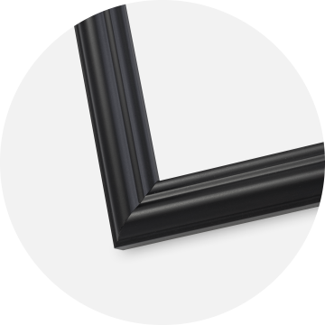 Ramme Siljan Sort 35x50 cm - Passepartout Hvid 25x35 cm