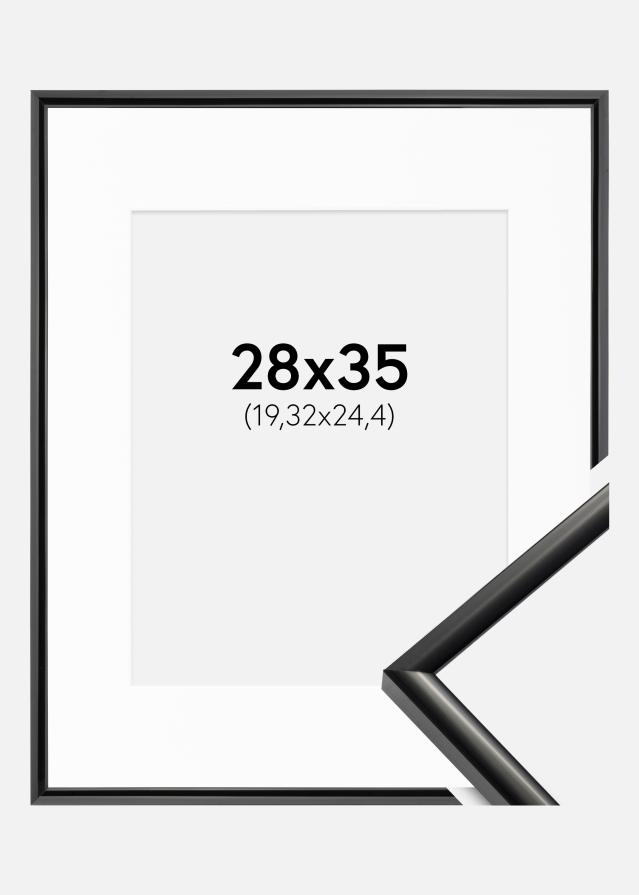 Ramme New Lifestyle Sort 28x35 cm - Passepartout Hvid 8x10 inches