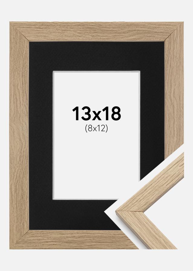 Ramme Stilren Eg 13x18 cm - Passepartout Sort 9x13 cm