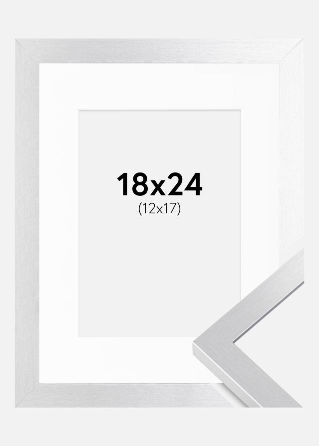 Ramme Selection Sølv 18x24 cm - Passepartout Hvid 13x18 cm
