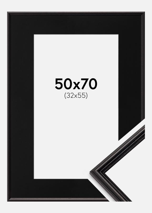 Ramme Horndal Sort 50x70 cm - Passepartout Sort 33x56 cm