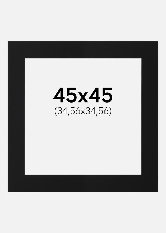 Passepartout Sort Standard (Hvid kerne) 45x45 cm (34,56x34,56)